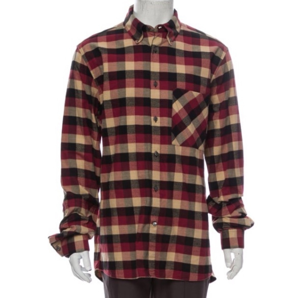 Public School New York Plaid Long Sleeve Shirt, L
